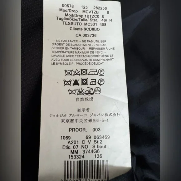 Armani Traditional Stylish Classic Navy Men 42R 36x30 2 Piece Suit Grad Prom - Picture 6 of 8